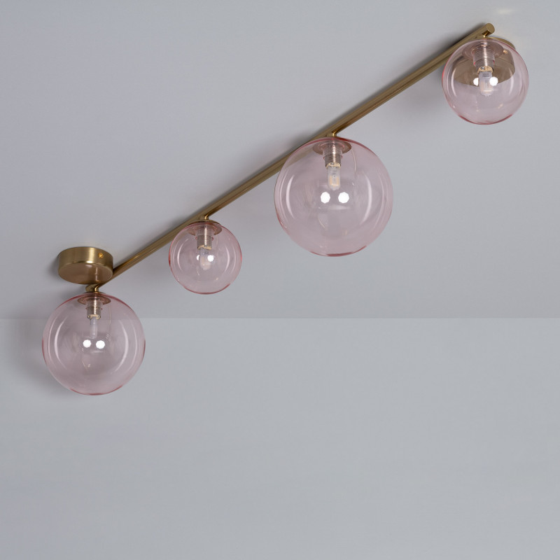 Edit Amatler Flush Ceiling Light - Gold and Pink