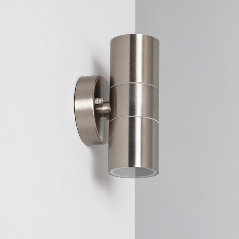 Edit Satin Outdoor Up & Down Wall Light - Stainless Steel