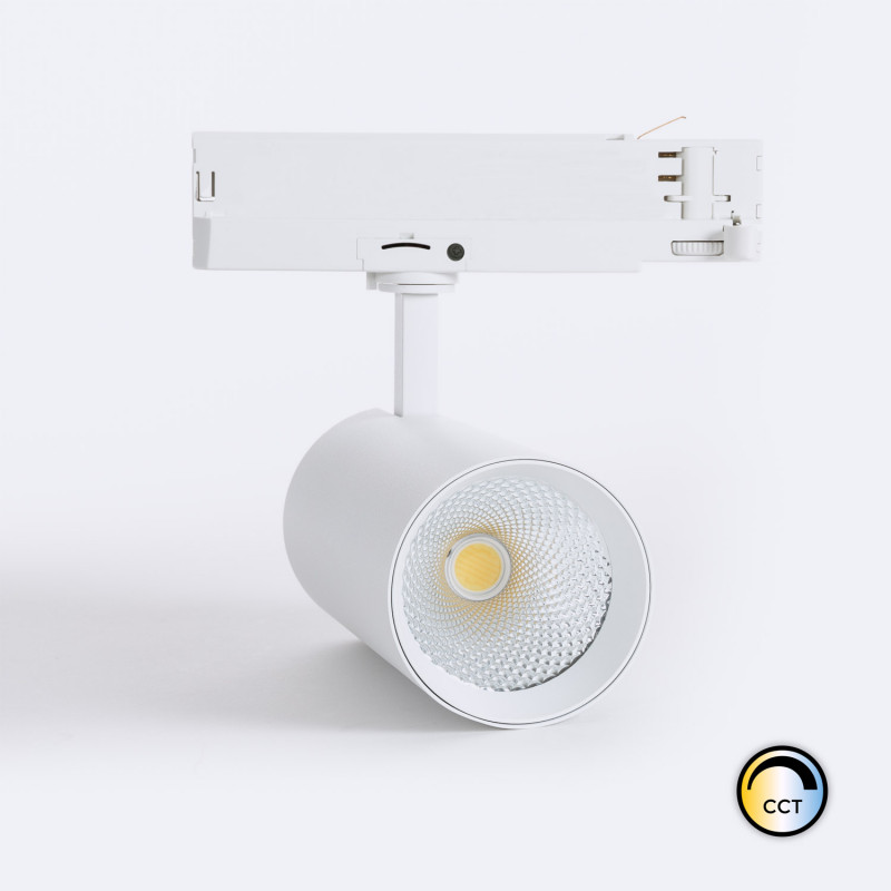 Three Circuit Track Light Carlo 40W Colour Selectable CCT LED - White