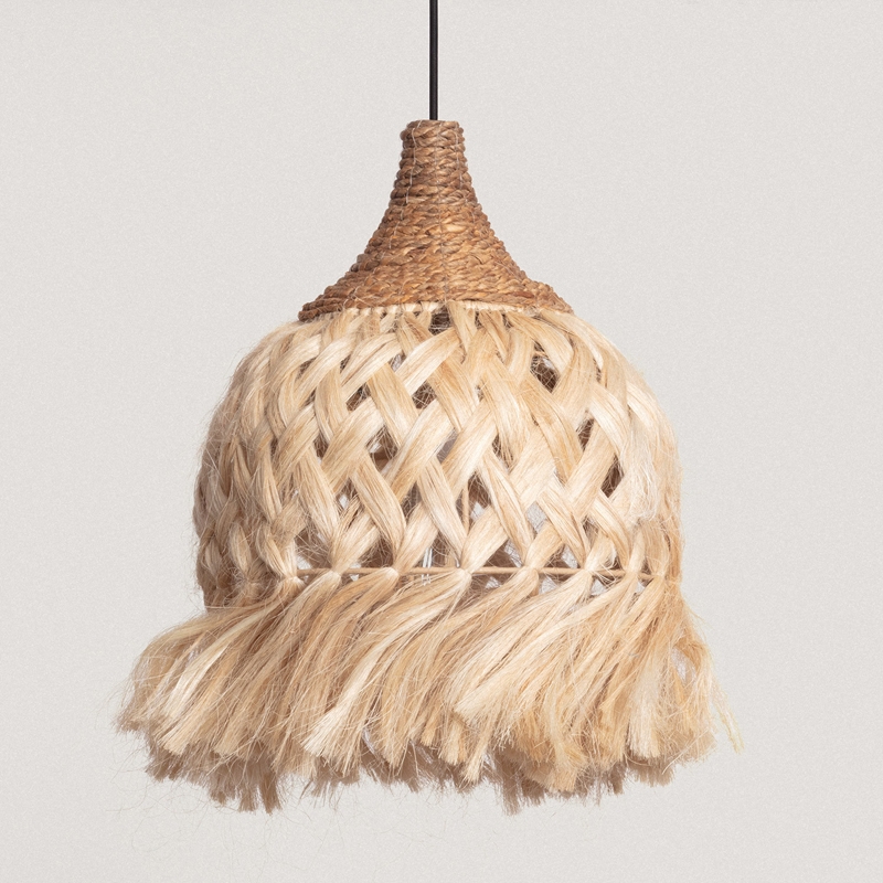 Iluzzia Kempo Bogor Ceiling Pendant Light - Natural with Black Cable