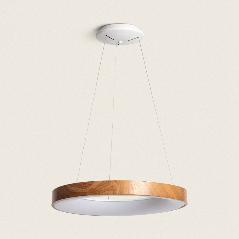 Edit Jacob 600 LED Ceiling Pendant Light - Wood Effect