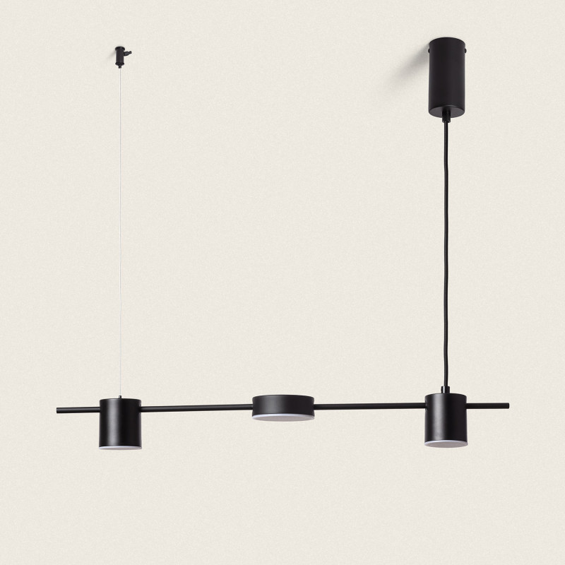 Edit Kurma 3 Light LED Bar Ceiling Pendant - Matt Black