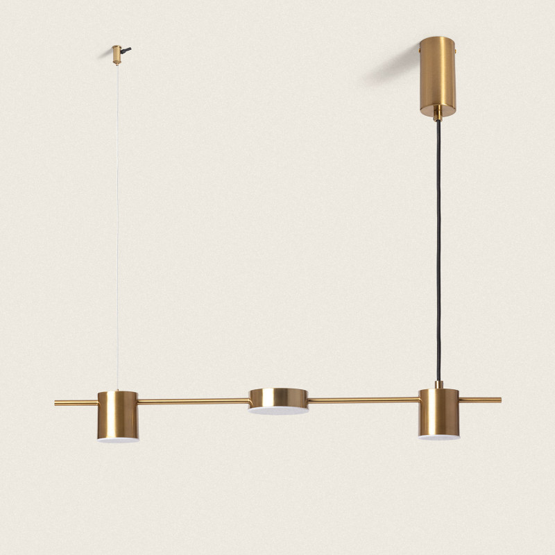 Edit Kurma 3 Light LED Bar Ceiling Pendant - Satin Brass