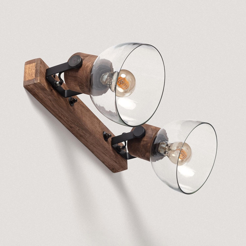 Iluzzia Dallas Glass 2 Light Spotlight Plate - Natural