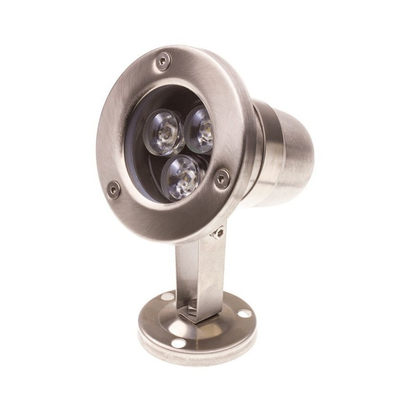 Submersible 12V AC/DC Warm White 3W LED Surface Spotlight Stainless Steel IP68