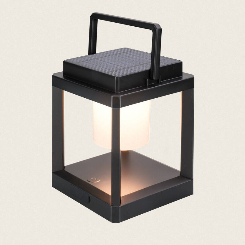 Edit Glow Solar LED Outdoor Table Lantern - Black