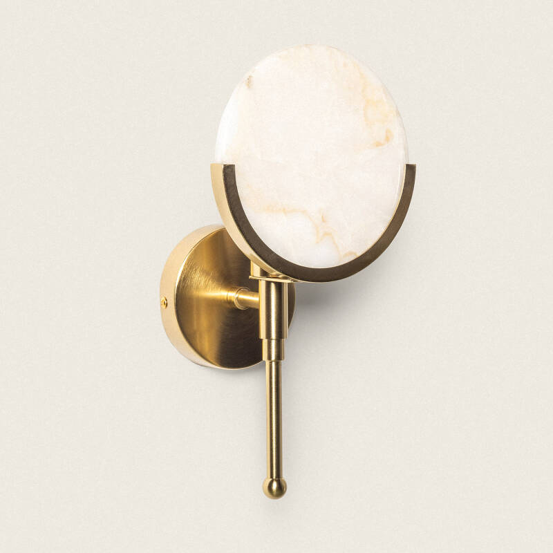 Wisteria Lily Marble Wall Light - Antique Brass