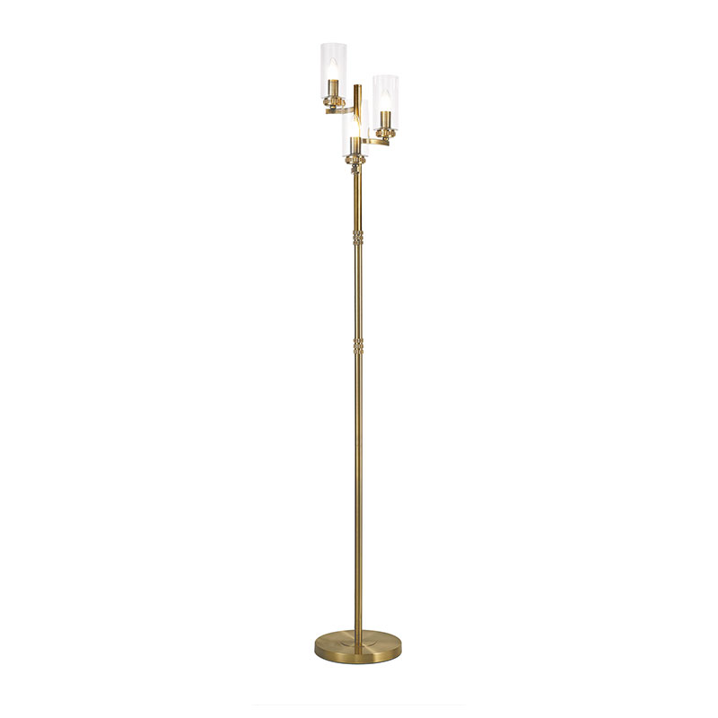Merchant 3 Arm Floor Lamp - Antique Brass