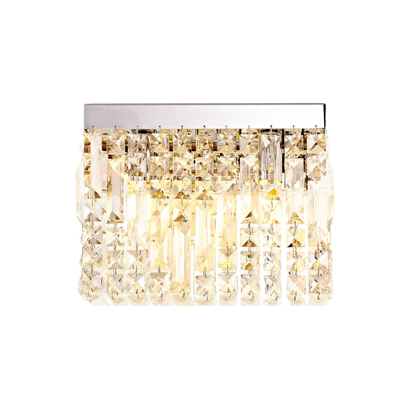 Freya Crystal Flush Ceiling Light - Polished Chrome